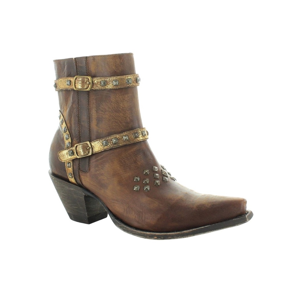 NWT NIB Old Gringo Fedora Yippee Ki Yay Studded Boots Brown Gold Size 8.5